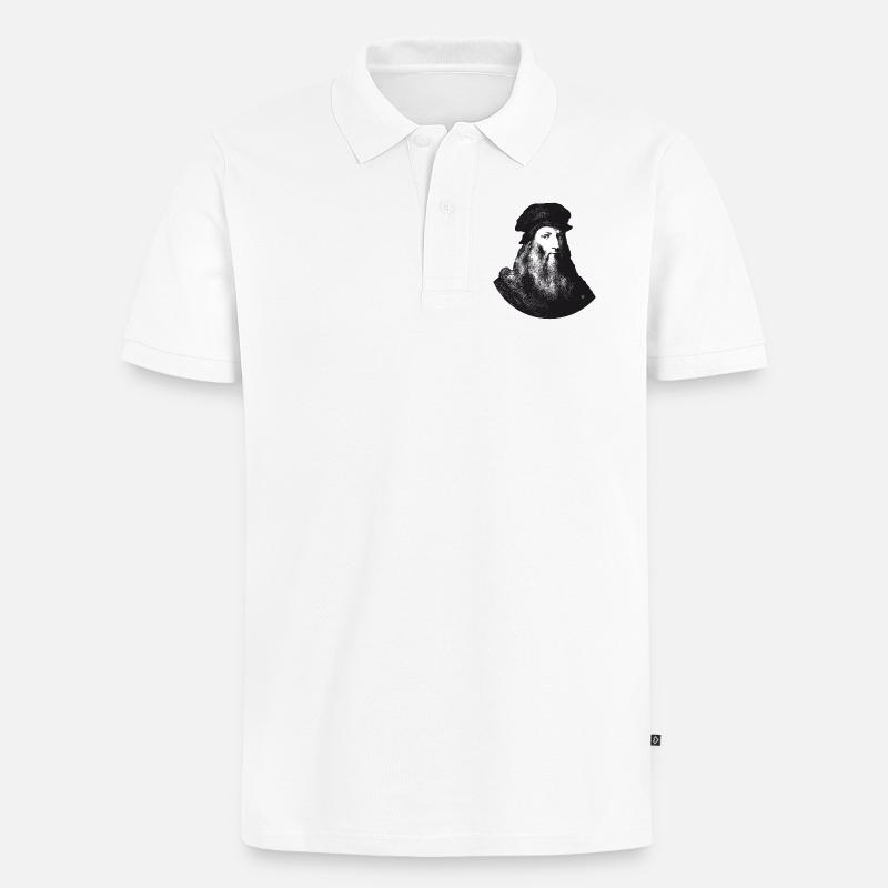 Leonardo Da Vinci - Männer Premium Bio Polo Shirt - Weiß