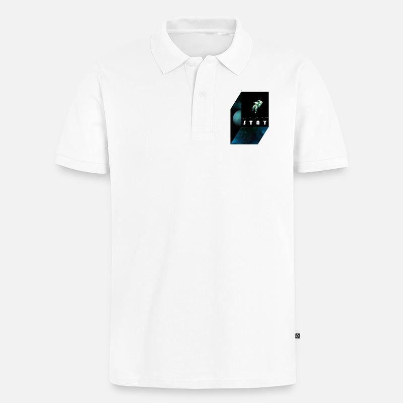 stay / morse code - Männer Premium Bio Polo Shirt - Weiß