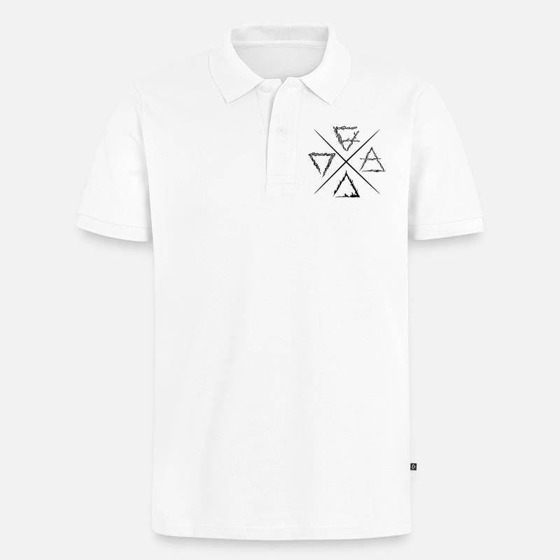Vier Elemente Symbole - Männer Premium Bio Polo Shirt - Weiß