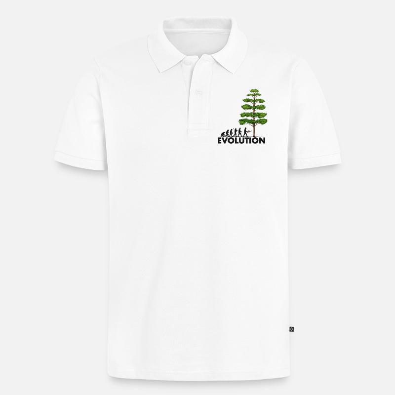 Tronçonneuse Evolution Grey Big Tree - Polo bio Premium Homme - blanc