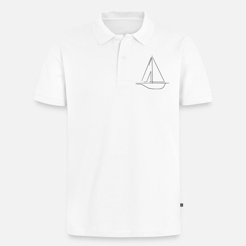 Segelschiff - Männer Premium Bio Polo Shirt - Weiß