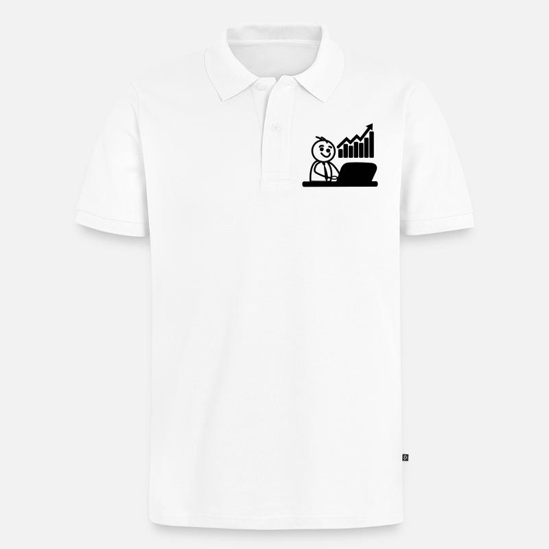Chart-Börsenmakler - Männer Premium Bio Polo Shirt - Weiß