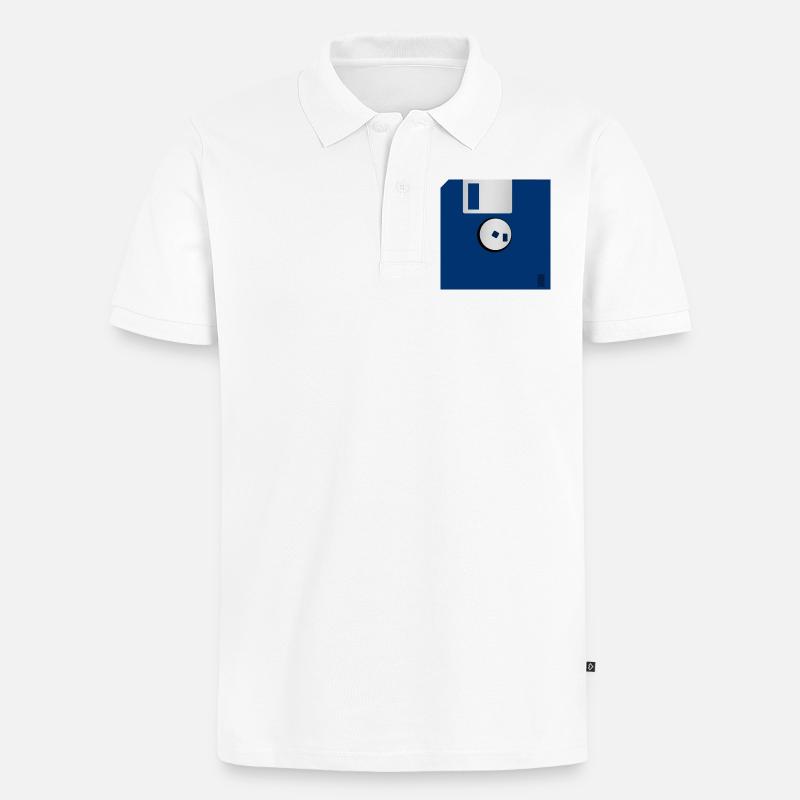 Diskette - Männer Premium Bio Polo Shirt - Weiß