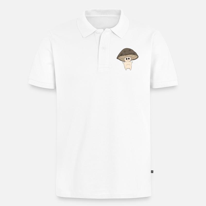 Pilzmännchen - Männer Premium Bio Polo Shirt - Weiß