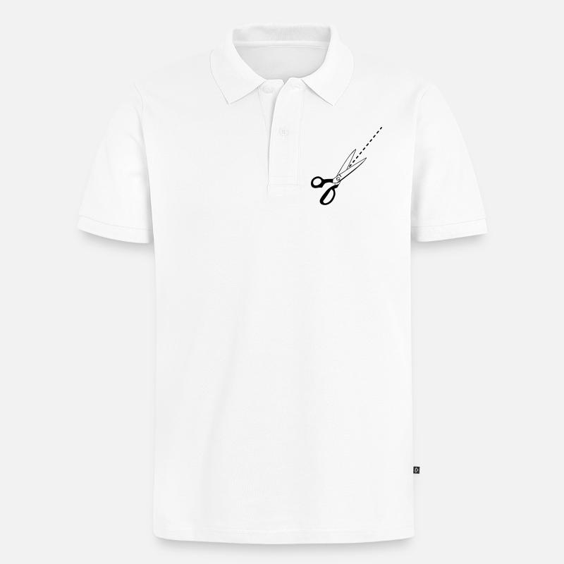 Schnitt-Logo-Schneider - Männer Premium Bio Polo Shirt - Weiß