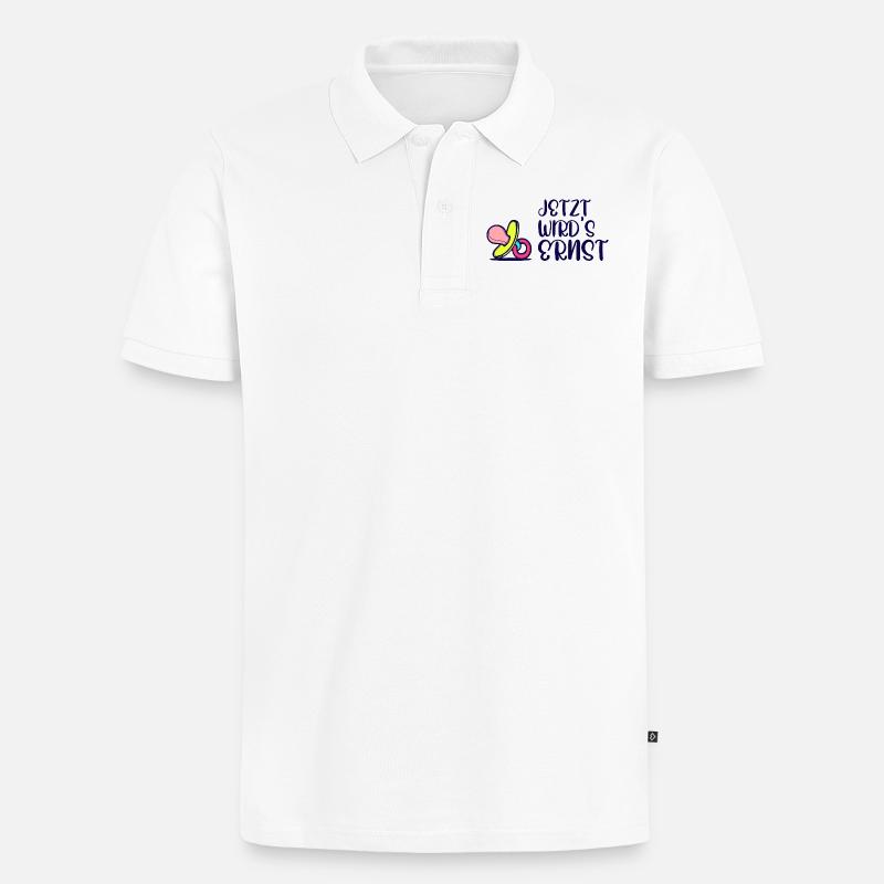 Elternschaft Eltern Geburt Statement Schwanger - Männer Premium Bio Polo Shirt - Weiß