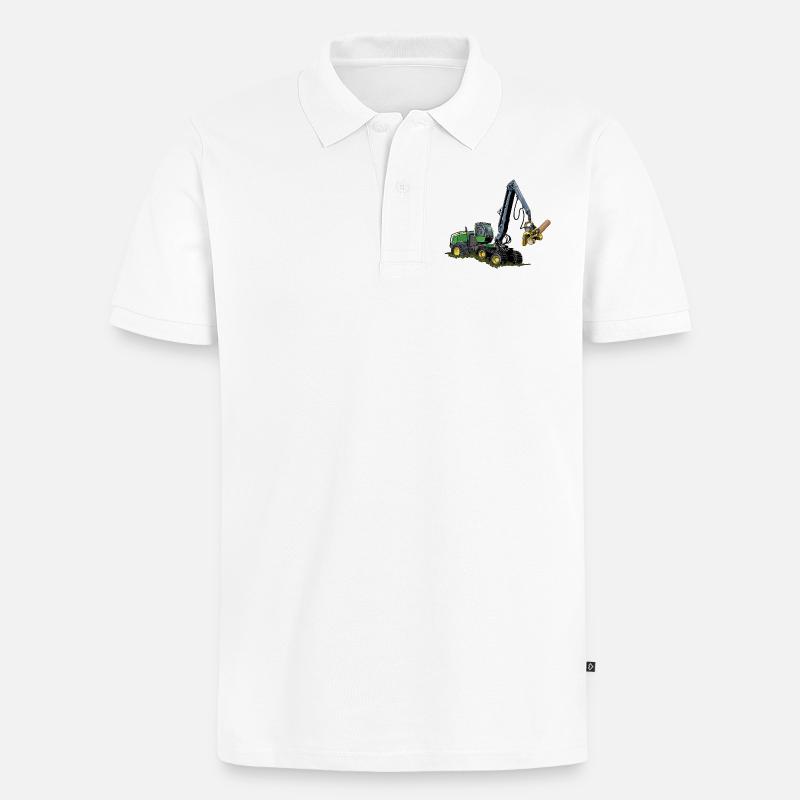 Moissonneuse-batteuse, Moissonneuse-batteuse - Polo bio Premium Homme - blanc