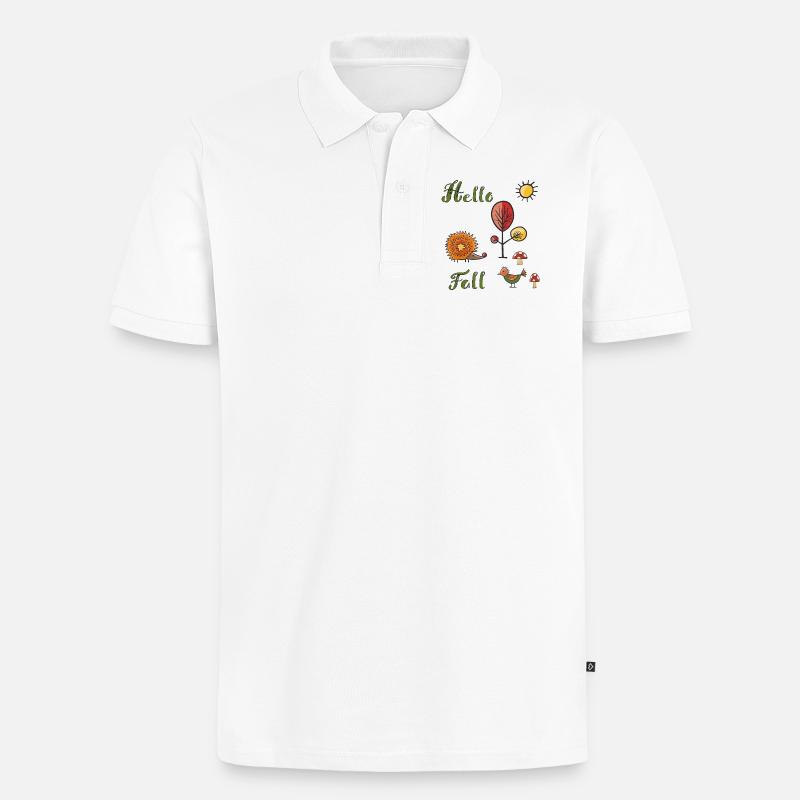 Hello Fall - Männer Premium Bio Polo Shirt - Weiß