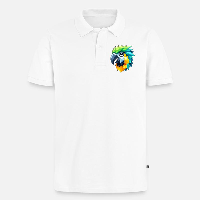 Papagei Polygon - Männer Premium Bio Polo Shirt - Weiß