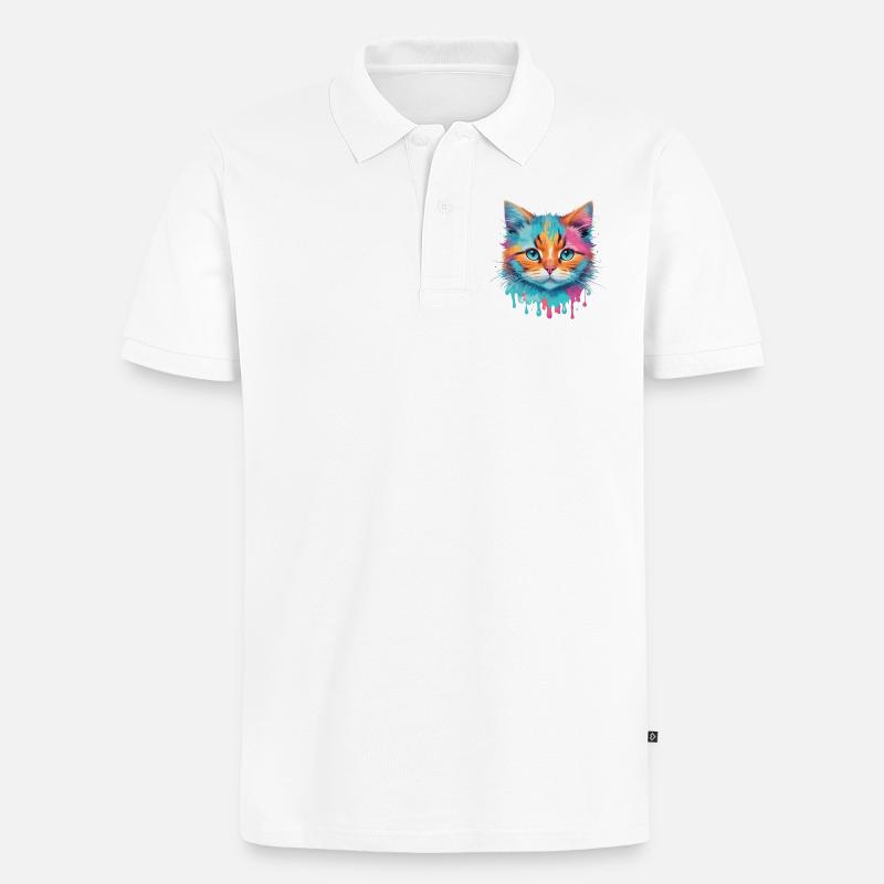 Chat mignon - Polo bio Premium Homme - blanc