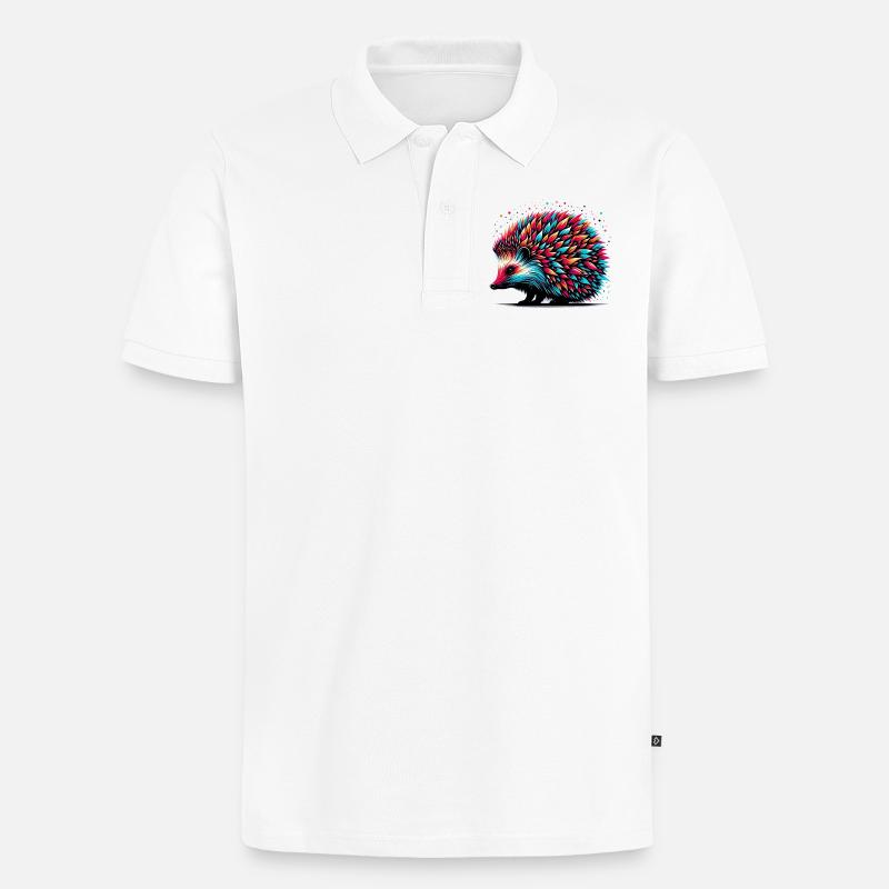 Igel - Männer Premium Bio Polo Shirt - Weiß