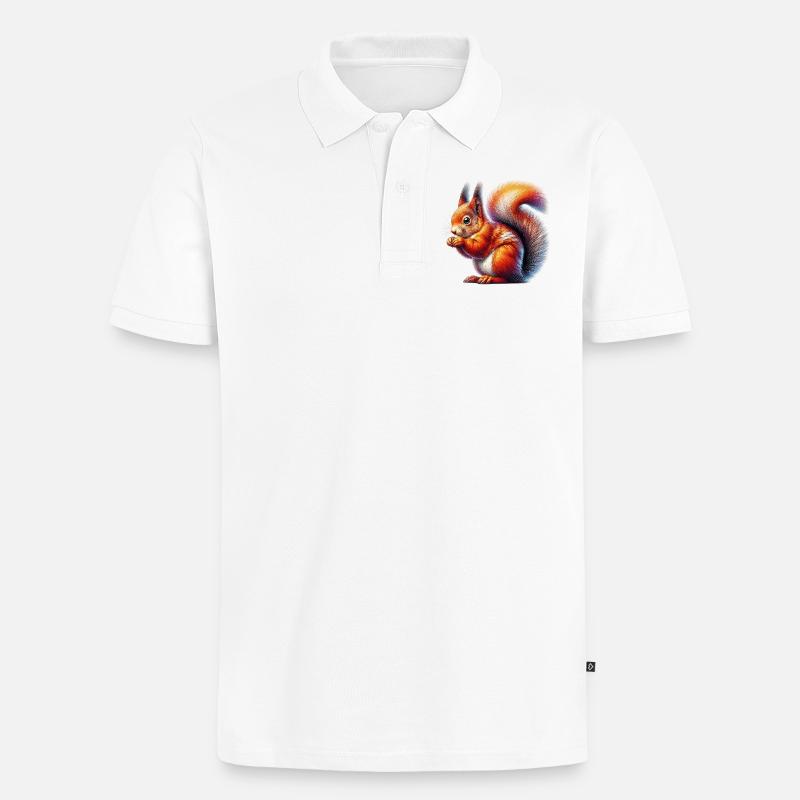 Eichhörnchen - Männer Premium Bio Polo Shirt - Weiß