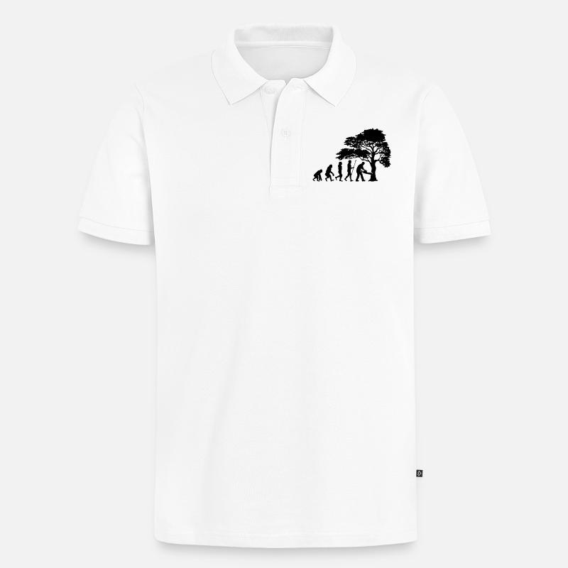 Lumberjack Tree Evolution sciure de bois - Polo bio Premium Homme - blanc