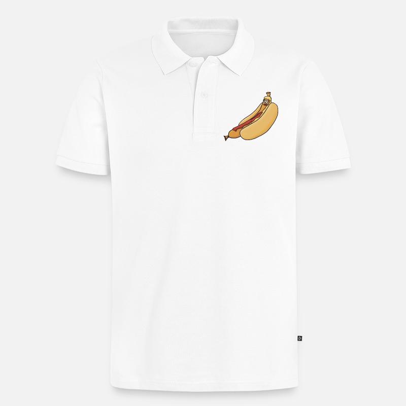 Bockwurst détendu en chignon - Polo bio Premium Homme - blanc
