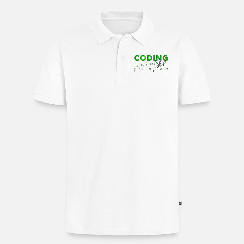 Coden Developer Programmierer Webentwickler Spruch - Männer Premium Bio Polo Shirt - Weiß