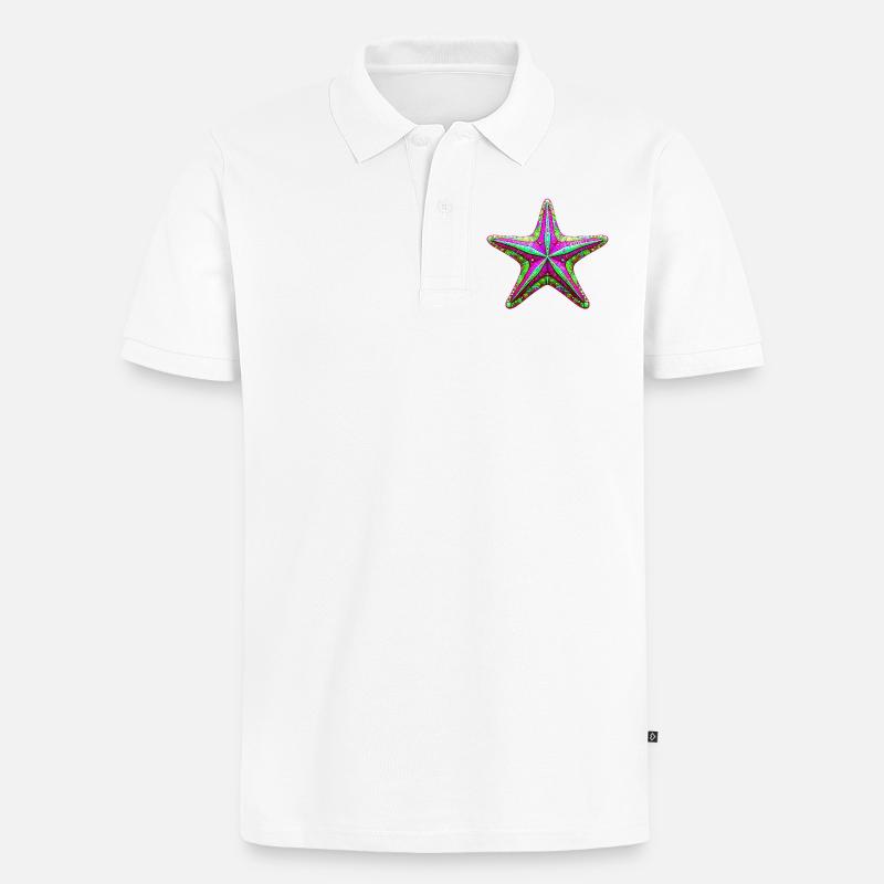 Seestern - Männer Premium Bio Polo Shirt - Weiß