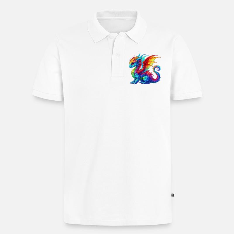 Drache - Männer Premium Bio Polo Shirt - Weiß
