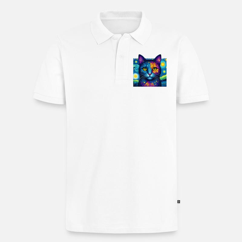 Chat - Polo bio Premium Homme - blanc