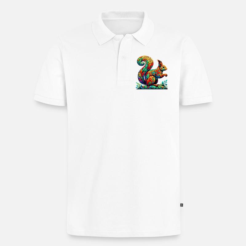 Eichhörnchen - Männer Premium Bio Polo Shirt - Weiß