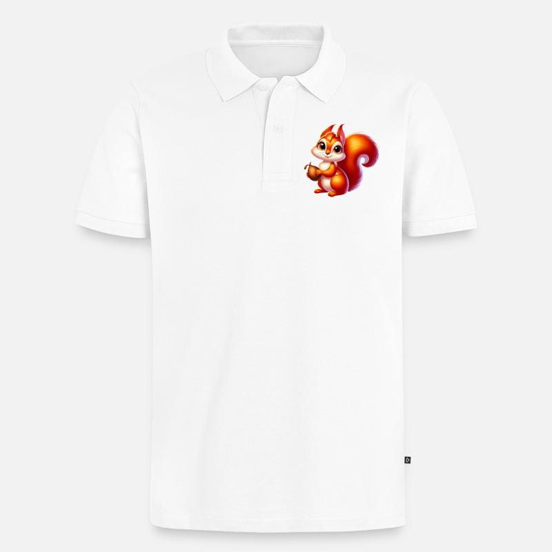 Eichhörnchen - Männer Premium Bio Polo Shirt - Weiß