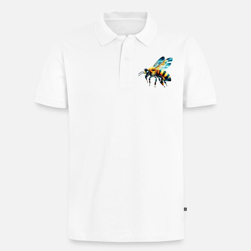Abeille polygonale - Polo bio Premium Homme - blanc