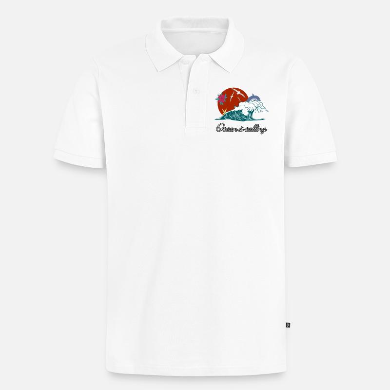 Das Meer ruft - Männer Premium Bio Polo Shirt - Weiß