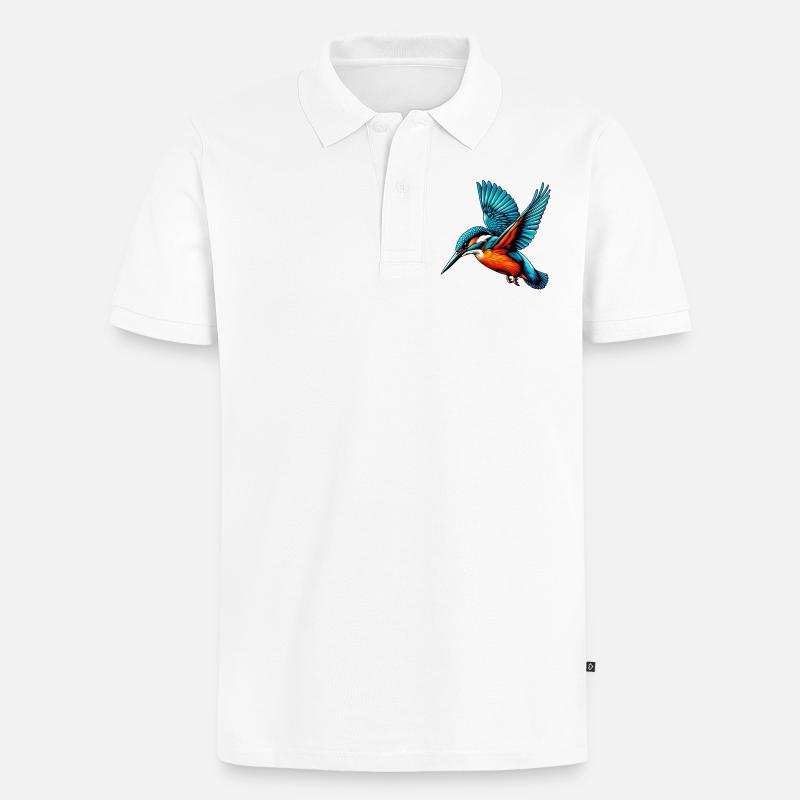 Eisvogel - Männer Premium Bio Polo Shirt - Weiß