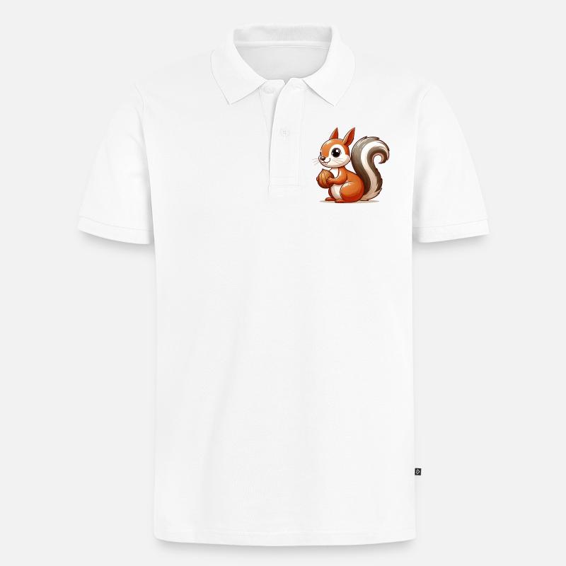 Eichhörnchen - Männer Premium Bio Polo Shirt - Weiß