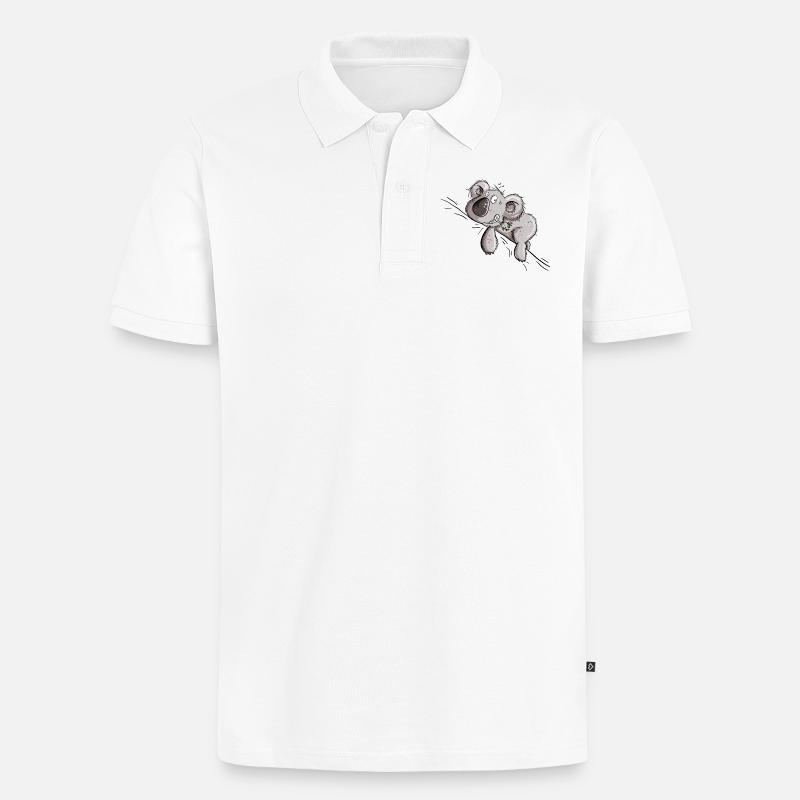 Drolliger Koala Bär - Männer Premium Bio Polo Shirt - Weiß
