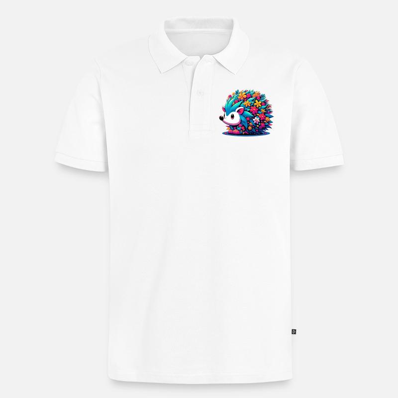 Igel - Männer Premium Bio Polo Shirt - Weiß