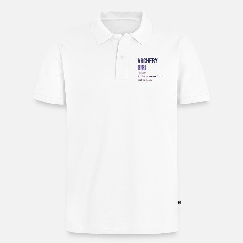 Bogenschießen - Männer Premium Bio Polo Shirt - Weiß