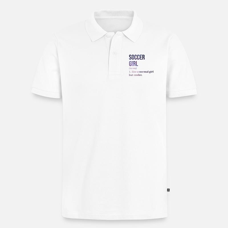 Fußball - Männer Premium Bio Polo Shirt - Weiß