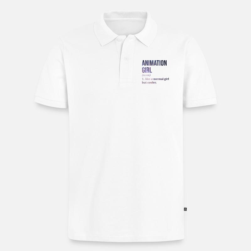 Animation - Männer Premium Bio Polo Shirt - Weiß