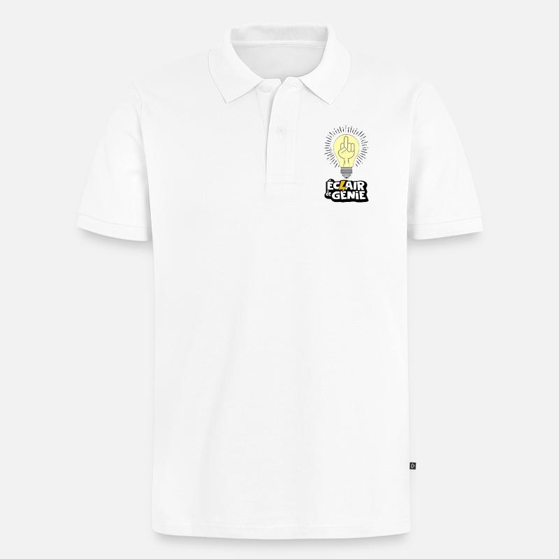 Geistesblitz - Männer Premium Bio Polo Shirt - Weiß