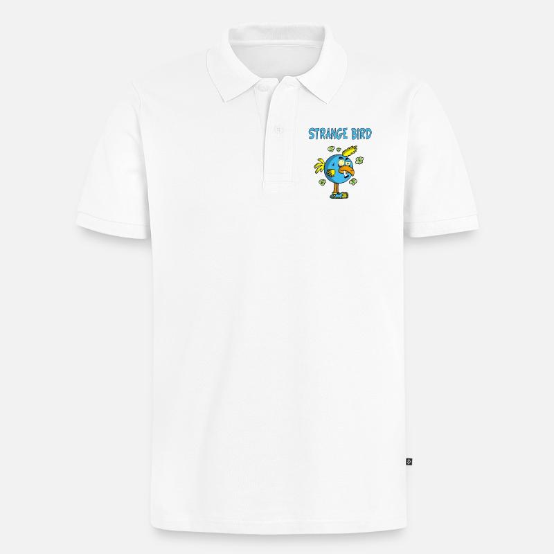 Oiseau bleu étrange - Polo bio Premium Homme - blanc