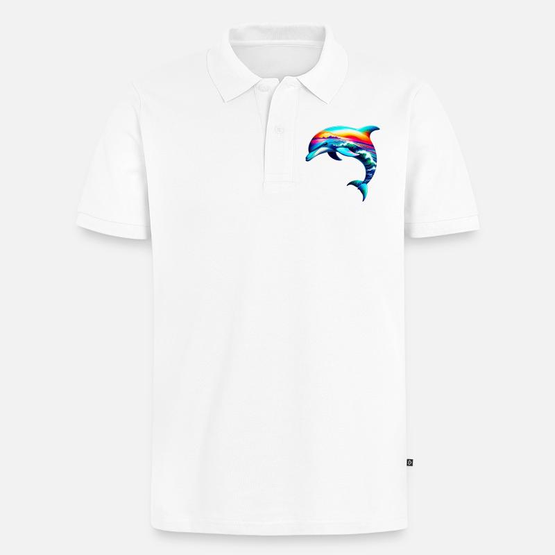 Delfin - Männer Premium Bio Polo Shirt - Weiß