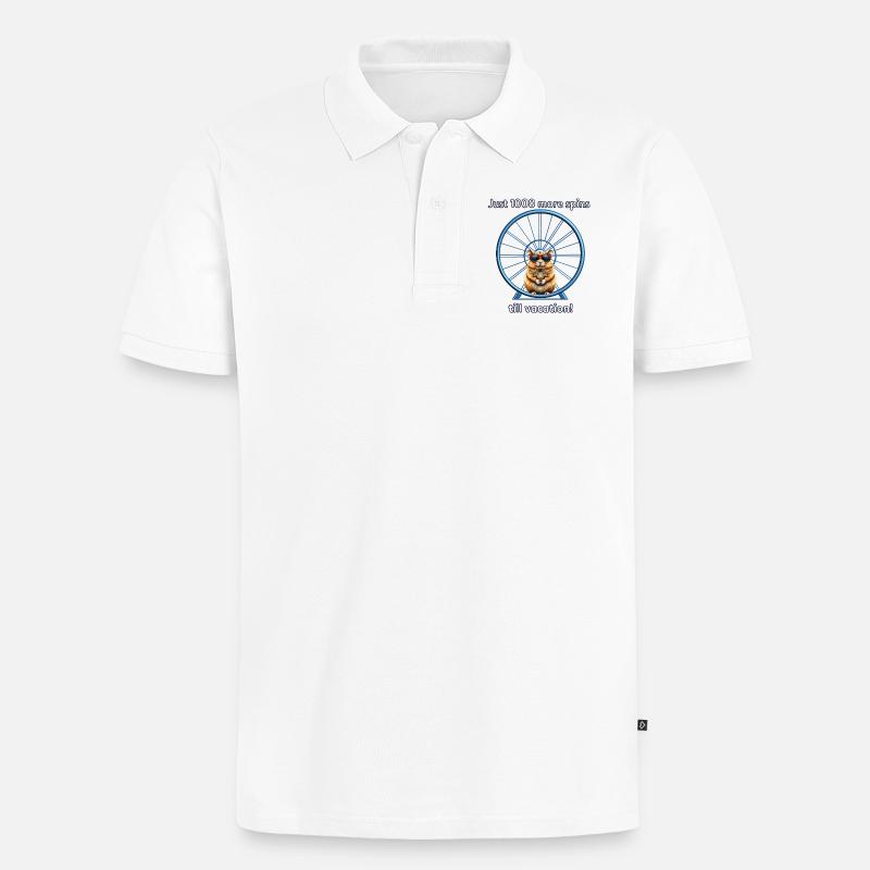Hamster s Vacation Countdown - Männer Premium Bio Polo Shirt - Weiß