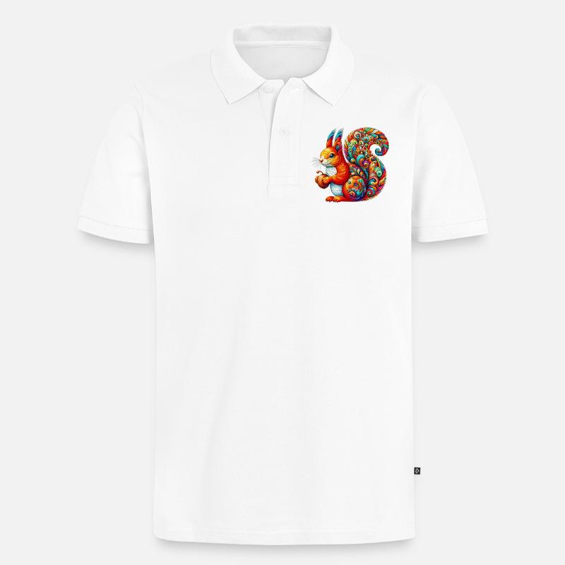 Eichhörnchen - Männer Premium Bio Polo Shirt - Weiß
