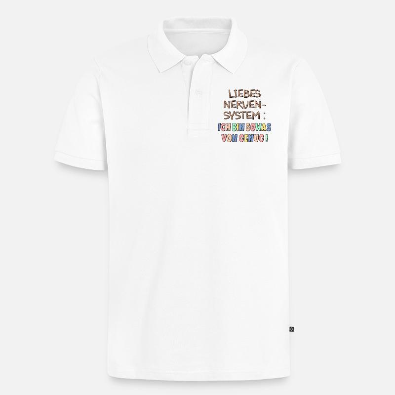 NERVENSYSTEM - ICH BIN GENUG - Männer Premium Bio Polo Shirt - Weiß