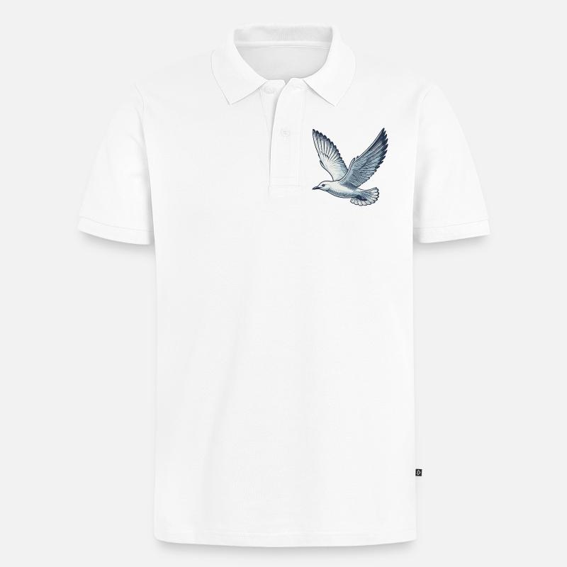 Möwe - Männer Premium Bio Polo Shirt - Weiß