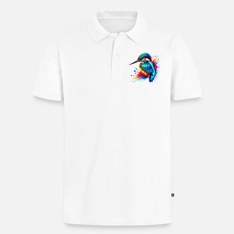 Eisvogel - Männer Premium Bio Polo Shirt - Weiß