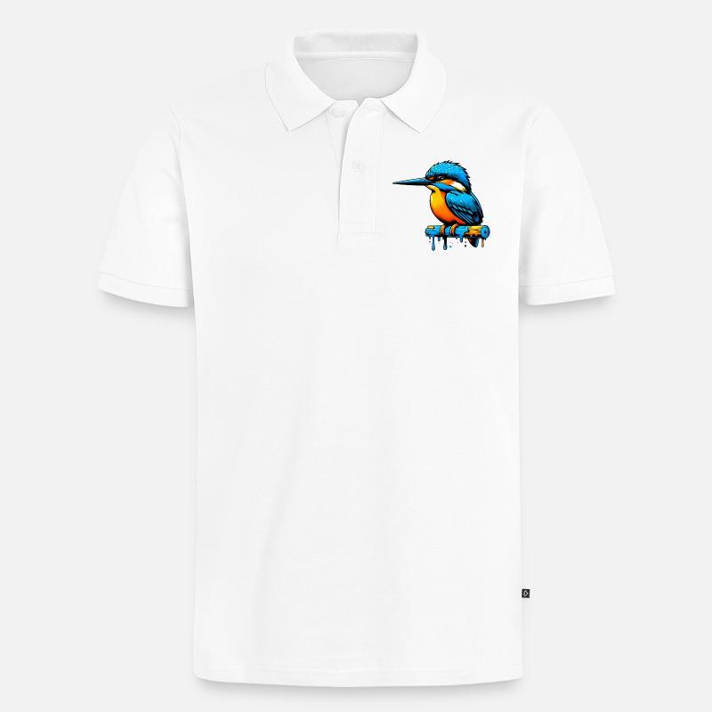 Eisvogel - Männer Premium Bio Polo Shirt - Weiß