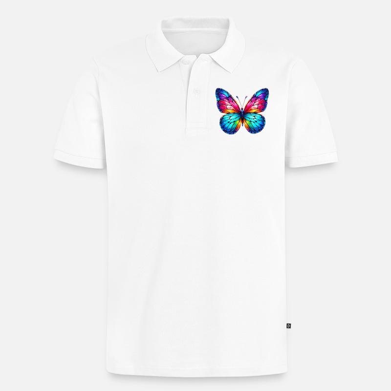 Papillon - Polo bio Premium Homme - blanc