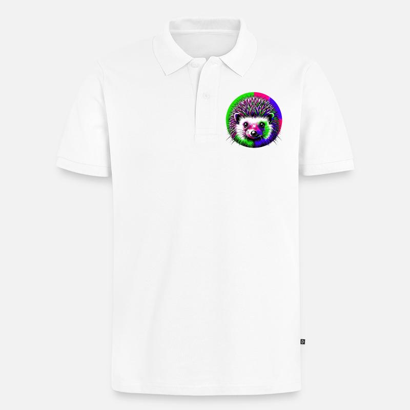 Igel - Männer Premium Bio Polo Shirt - Weiß