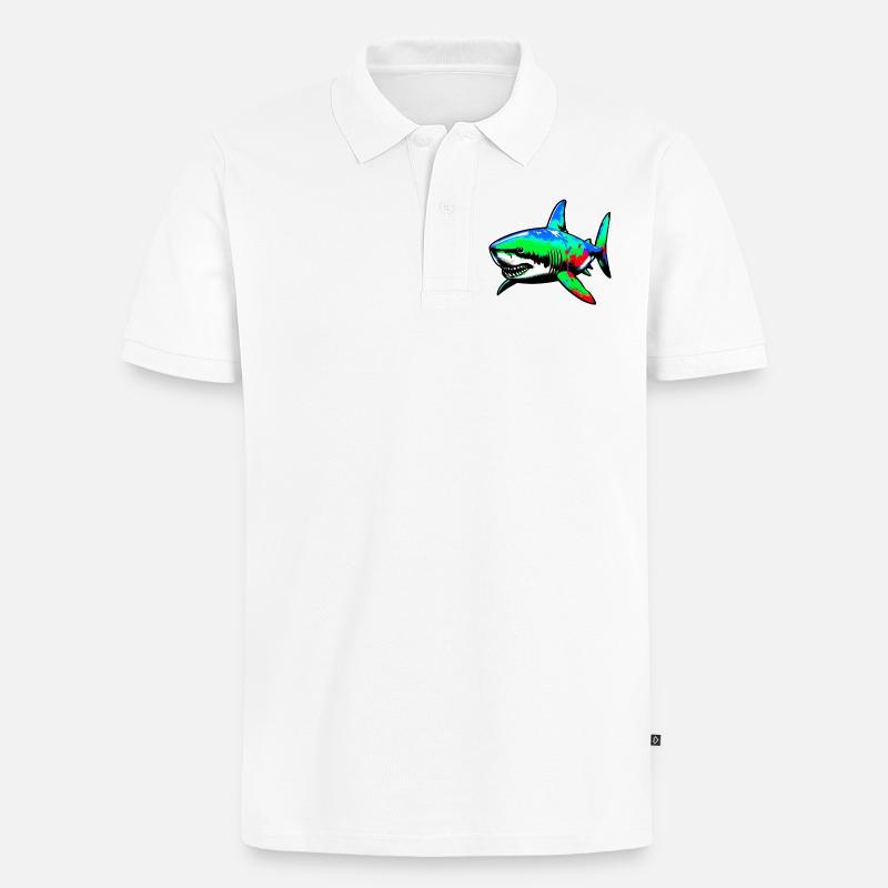 Requin - Polo bio Premium Homme - blanc