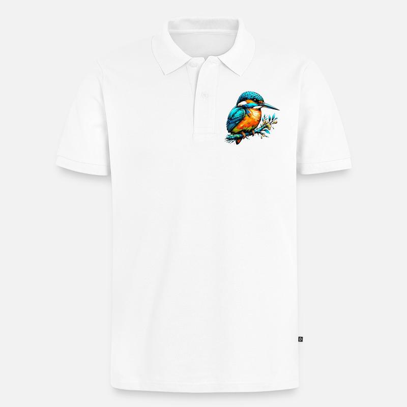 Eisvogel - Männer Premium Bio Polo Shirt - Weiß