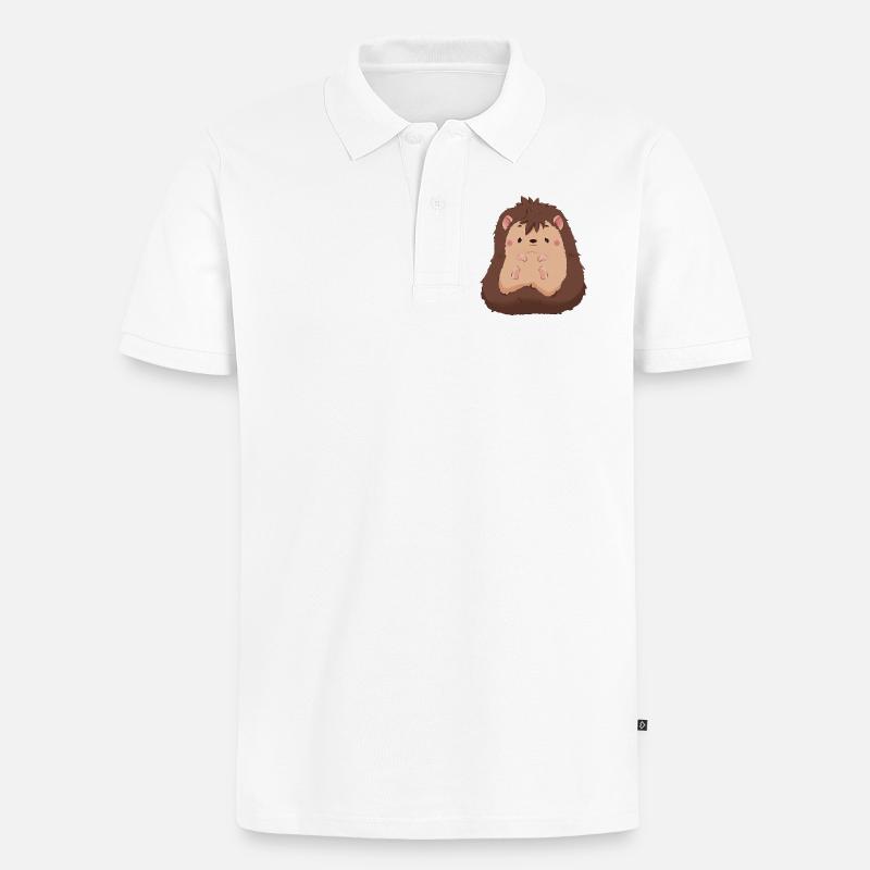 Igel - Männer Premium Bio Polo Shirt - Weiß