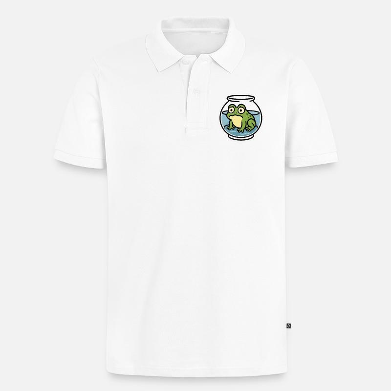 Frosch in der Schüssel - Männer Premium Bio Polo Shirt - Weiß