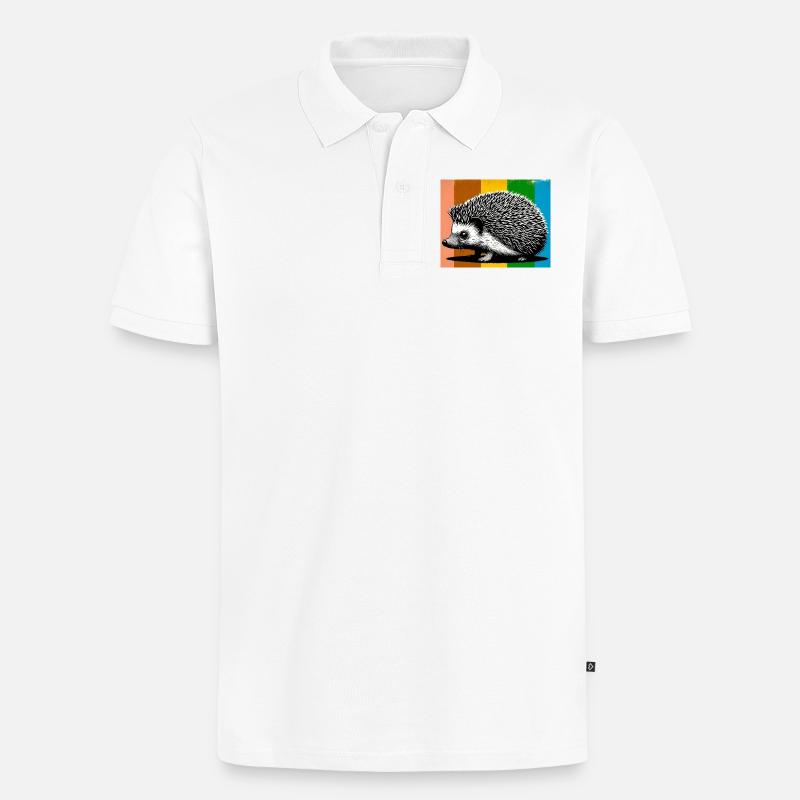 Igel - Männer Premium Bio Polo Shirt - Weiß
