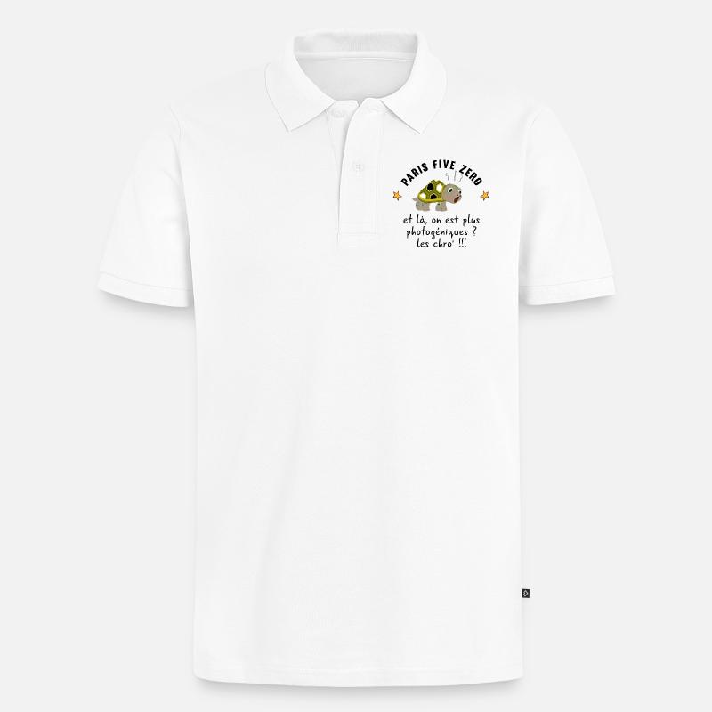 Paris_five_zero - Männer Premium Bio Polo Shirt - Weiß